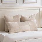 Fancy Homi 2 Packs Tan Euro Decorative Throw Pillow Covers 26x26 Inch - Image 5