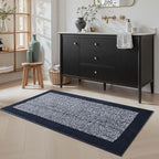 48x24 Long Bathroom Rugs Washable Non Slip, Dark Blue Bath Mat - Image 3
