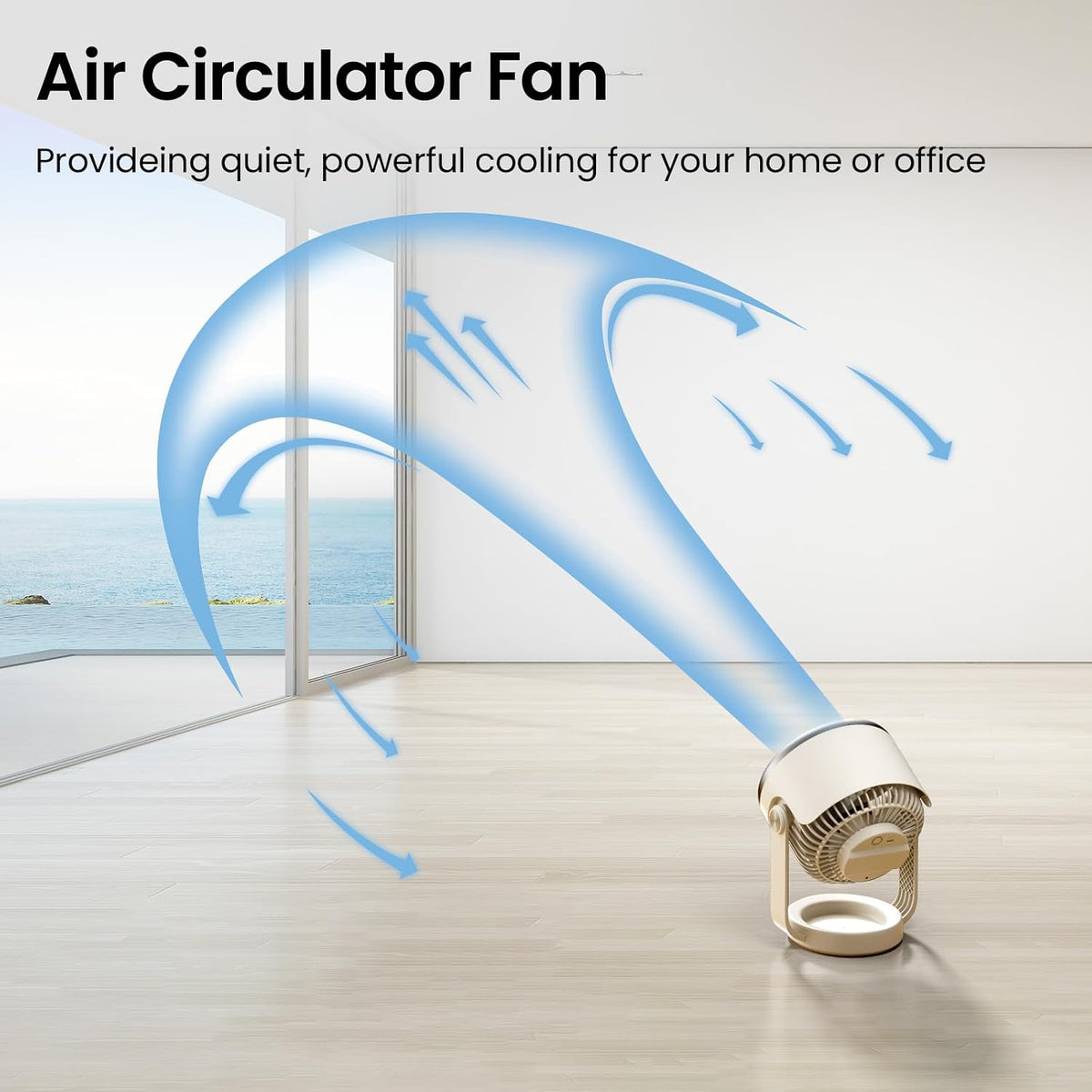 BURLAN Small Desk Fan for Bedroom,Battery Powered Portable Fan Rechargeable