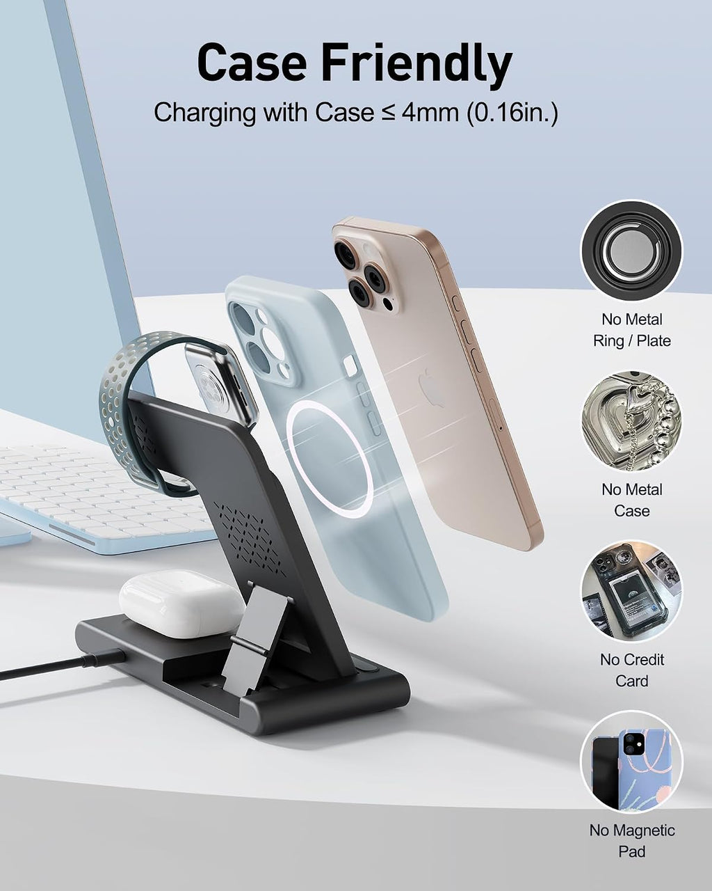 2026 Travel Portable Wireless Fast Charging Station for Apple