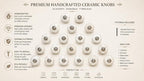 JGARTS 20 Knobs Cream White Hand Painted Ceramic Knobs Cabinet Drawer Pull