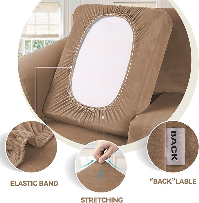 WEERRW Velvet Couch Covers for 2 Cushion Couch Sofa - Image 3