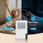 Dehumidifiers for Home, 2000 Sq.Ft Small Dehumidifier with 3.3ft Drain Hose, 2.5L Tank, Timer Sleep Mode, Portable Dehumidifier for Basement, Bedroom, Bathroom (Floral White)