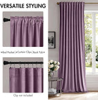 MIULEE Lavender Velvet Curtains 90 inches - Image 2