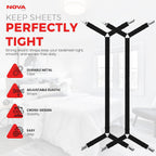 Bed Sheet Holder Straps, Adjustable Elastic, 2pcs Set, Black