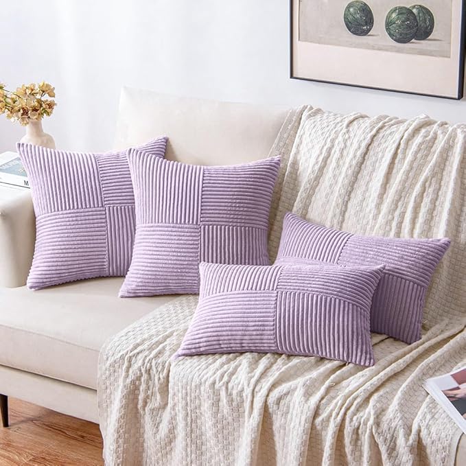 MIULEE Purple Decorative Throw Pillow Covers 18x18 Inch - Image 4