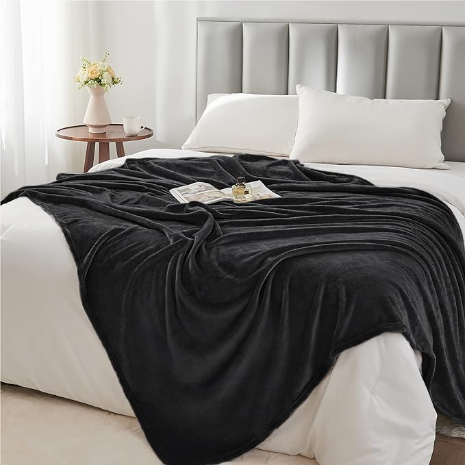 BEDELITE Fleece Blanket Black Throw Blankets - Image 6