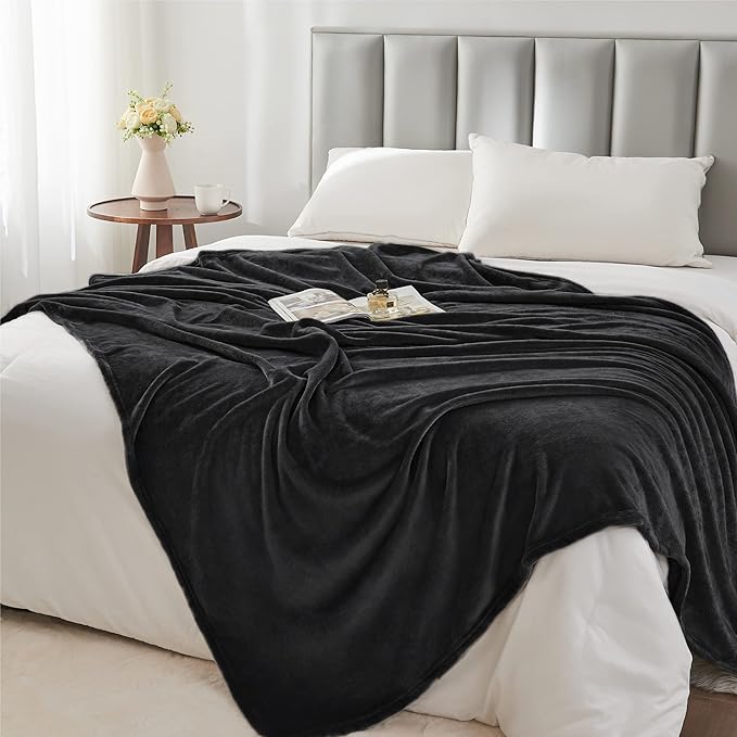 BEDELITE Fleece Blanket Black Throw Blanket - Image 6