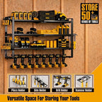 Extra Tall Power Tool Organizer Wall Mount, Drill Holder Storage Rack Shelf