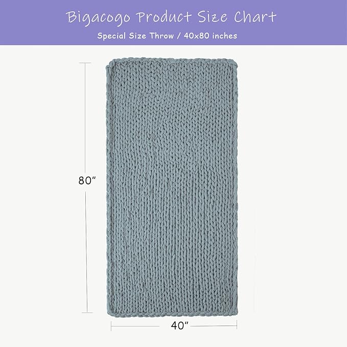 Bigacogo Chunky Knit Throw Blanket - Image 2