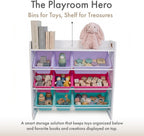 Humble Crew Kids Toy Organizer with Display Shelf, 9 Bins, 3 Tier Storage
