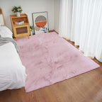 Ghouse Pink Faux Rabbit Fur Rug 6x9 Machine Washable Area Rugs - Image 2