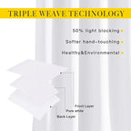 NICETOWN White Curtains 84 inch Length 2 Panels Set - Image 3