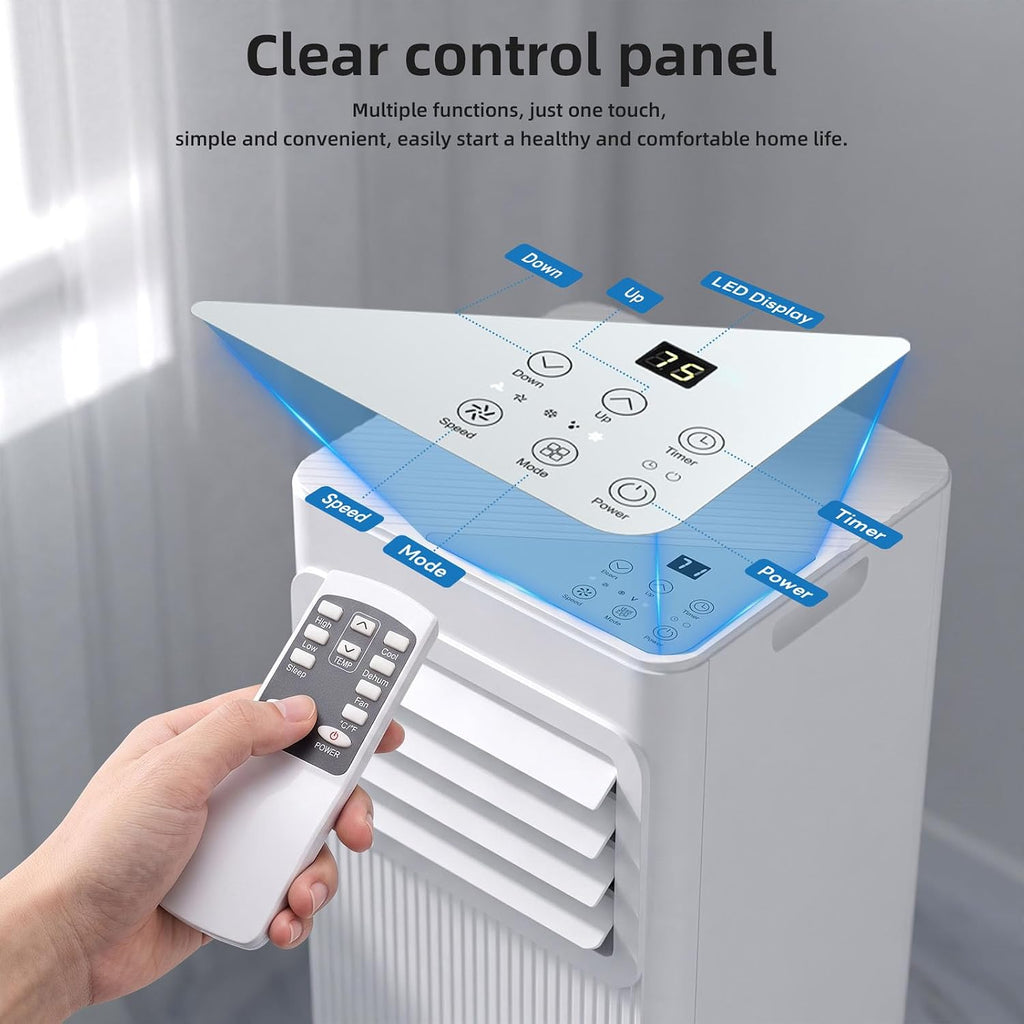 Antarctic Star 10000 BTU Portable Air Conditioner, 3 in 1 Free Standing Cooling AC Unit with Fan & Dehumidifier & Cools, Sleep Mode, 24H Timer, for Home/Kitchen/Office