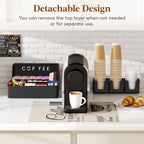 Lifewit 2-tier Coffee Station Organizer, 10 Compartments, Black, Plastic