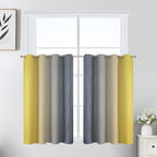Estelar Textiler Grey and Yellow Ombre Short Blackout Curtains 36 Inch Long by ESTELARTEXTILER