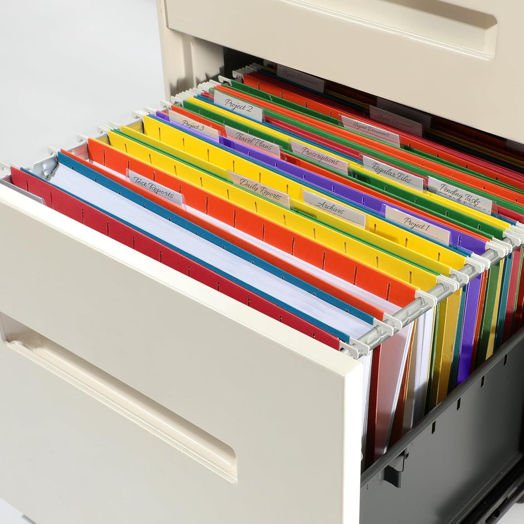 SUNEE Hanging File Folders, 12 Pack Letter Size Hanging File Folders with 1/5-Cut Tabs, Ideal for Home and Office Organization and Papers Classification,Assorted Colors