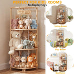 Corner Stuffed Animal Storage, Large Wooden Plush Toy Storage Zoo