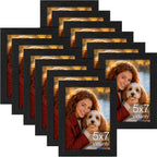 Vittanly 5x7 Picture Frame Set of 12 for Wall or Tabletop Display, Black