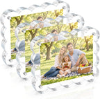 5x7 Acrylic Picture Frame 3 Pack, 10+10mm Magnetic Scalloped Frame