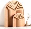 2 Pcs Natural Wood Arch Decor, Serving Boards and Boho Shelf Decor
