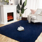 Ashler Faux Fur Rug, Ultra Soft Faux Rabbit Fur, Dark Blue Area Rugs, 6 x 9 - Image 2