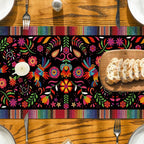 Artoid Mode Bird Dia De Los Muertos Serape Mexican Fiesta Table Runner, Cinco De Mayo Day of The Dead Kitchen Dining Table Decoration for Home Party Decor 13x120 Inch