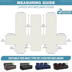 TAOCOCO 100% Waterproof Recliner Sofa Covers 3 Seater Split Couch Covers - Image 5