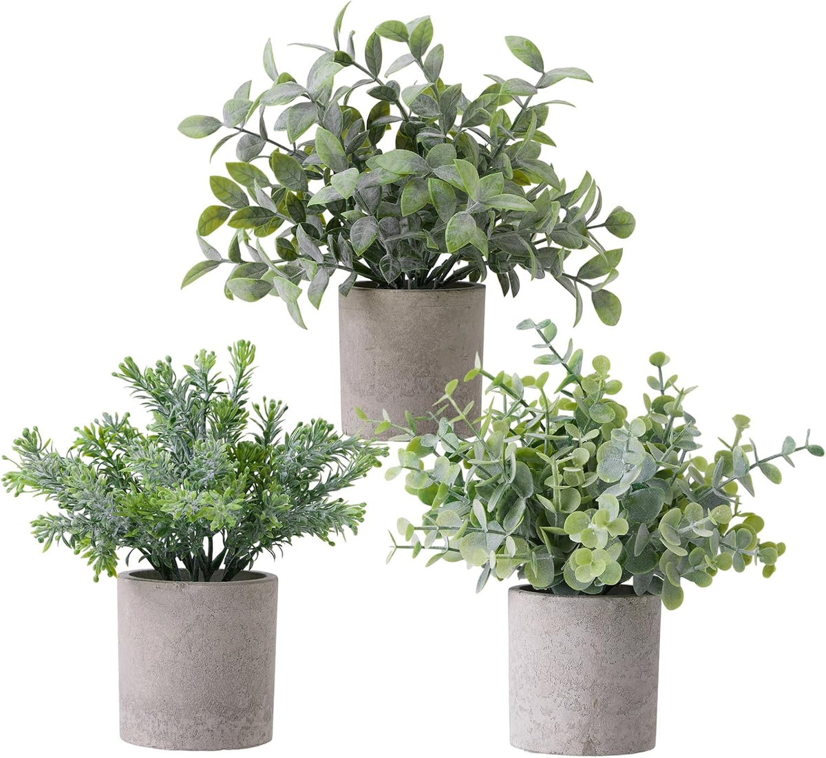 3 Pack Fake Plants Small Potted Artificial Plant for Desk Shelf Decor