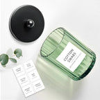 Amolliar Green Glass Apothecary Jar, Qtip Holder for Bathroom(Black 4 Pack)