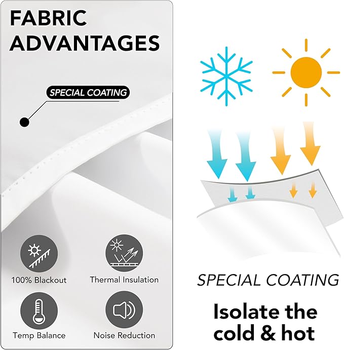 Deconovo Total Blackout Curtains 2 Panels W70 x L84— 100% Blackout, Thermal - Image 3