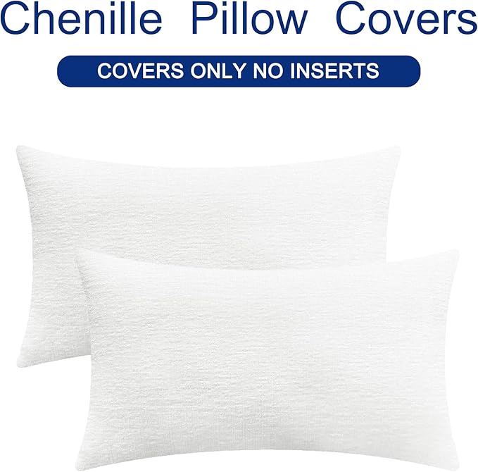 CaliTime Throw Pillow Covers Decorative 16 X 26 Inches Pack of 2 Cozy Chenille - Image 6