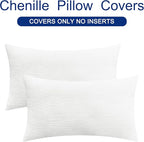 CaliTime Throw Pillow Covers Decorative 12 X 20 Inches Pack of 2 Cozy Chenille - Image 6