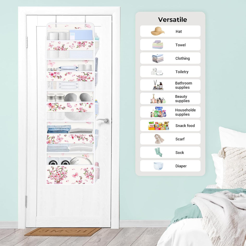 Clastyle Over the Door Organizer Diaper Toy Nursery Hanging Shelf, Flower