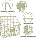 4 Packs Hanging Wall File Organizer with Hooks, Magazine Rack ,Mail Basket