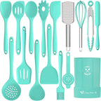 Silicone Kitchen Utensils Set, 16-Piece Silicone Cooking Utensils by Deedro