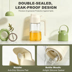 Pure Future 2-in-1 Olive Oil Sprayer for Cooking, Dispenser Bottle (White)