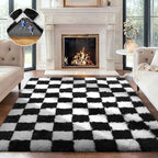 Ophanie Checkered Black & White Rug by Ophanie