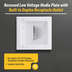 DataComm Electronics Media Wall Plate with 15 A/125 V Duplex Receptacle
