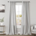 Grey Linen Blend Drapes 84 Inch Length 2 Panels Set Back Tab Rod Pocket Light by Nanspring