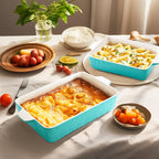 Baking Dish Set of 3 Nonstick Bakeware Set with Handles, Aquamarine
