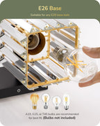 EDISHINE 2-Light Black Gold Bathroom Vanity Light, Crystal Wall Sconce, E26