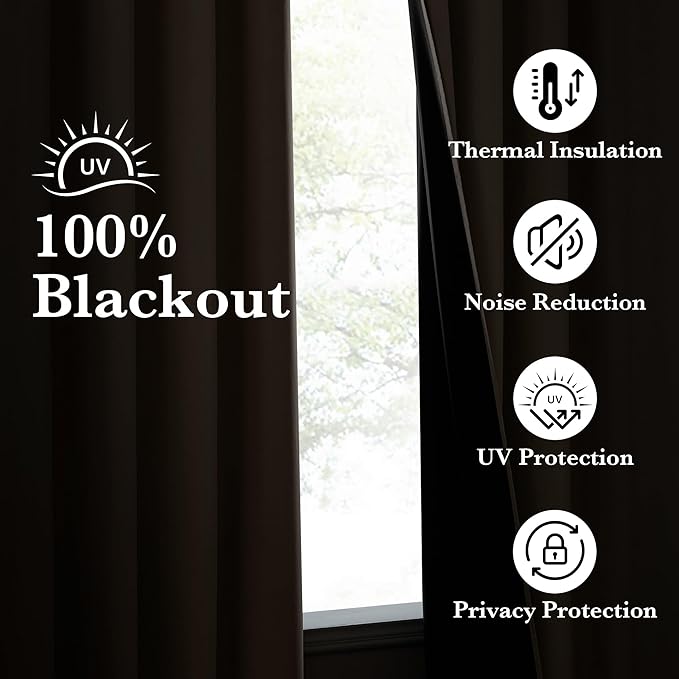 NICETOWN 100% Full Blackout Portable Curtains - Image 3