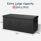 Extra Large Toy Box with Lids, Collapsible Storage Bin, 38"x16"x14",Black