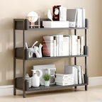 OSCHF Wide Open Shelf Bookcase, 3-Tier, Full Black
