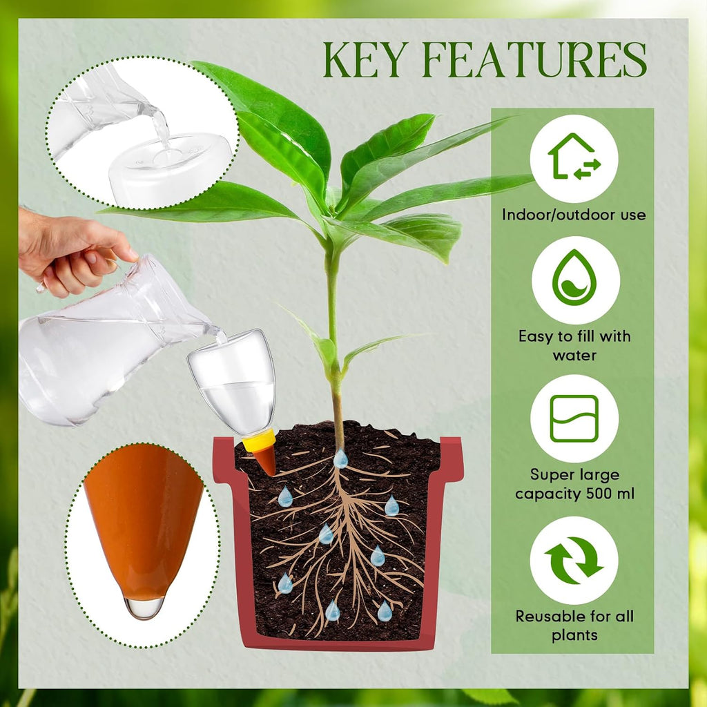 Threlaco 2 Pcs Self Watering Globes, 17 oz Automatic Plant Waterer