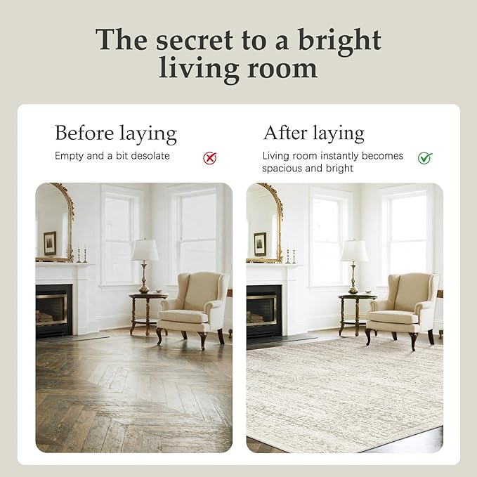 Double Layers 8x10 Area Rugs for Living Room- Upgraded Removable Washable Area - Image 7