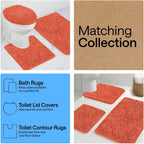 GORILLA GRIP Bath Rug Mat for Bathroom, Absorbent Chenille, 24x17 Coral