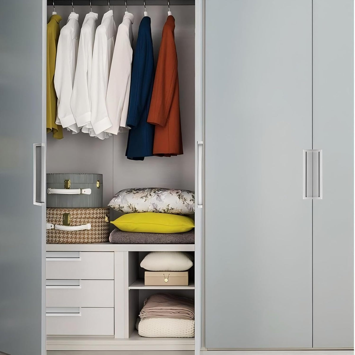 Recessed Handles, Inset Hidden Pull, Flush Handles (2, Silver, 4.35in)