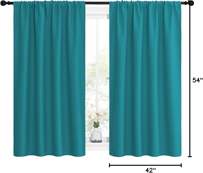 NICETOWN Peacock Blue Blackout Curtains Panels - Image 10